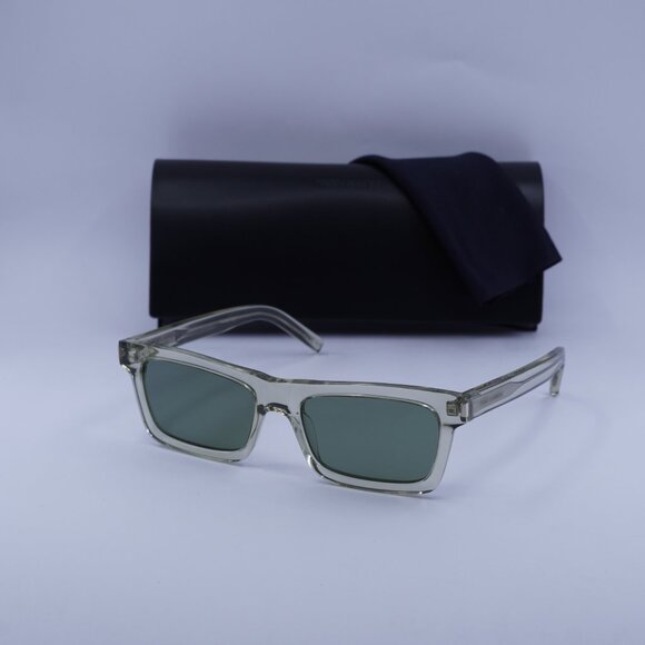 Saint Laurent SL461 BETTY 015 Rectangle Sunglasses - Transparent Green/Green - Picture 4 of 12
